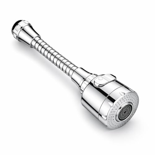Faucet Extender for Kitchen Sink with Faucet Sprayer Attachment, 360° Rotating Faucet Adapter, Movable Faucet Head for Full Sink Coverage, Fully Adjustable, Quick & Easy Setup