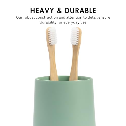Yew Design Matte Green Bathroom Toothbrush Holder Cup - Round - color: Round Matte Sage Green