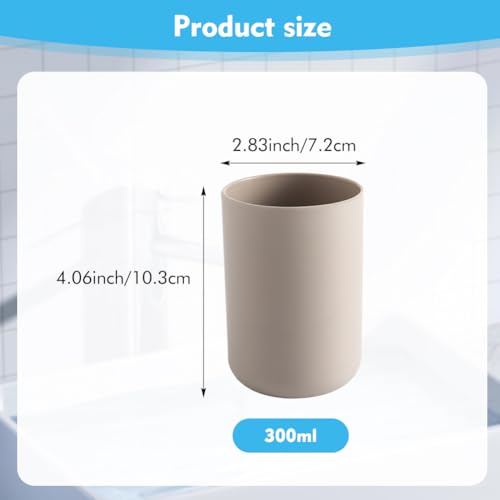 300ml Bathroom Cup, Wall Mounted Toothbrush Holders Reusable Water Cup Drinking Cups for Home Travel Bathroom Accessories (Coffee) - color: Coffee