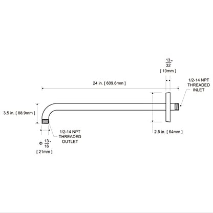 OFFO Shower Arm with Flange, 24 in Wall Mount Replacement Angle Shower Head Arm Wall-Mounted For Fixed Shower Head & Handheld Showerhead, Matte Black - color: Matte Black, style: 24 in
