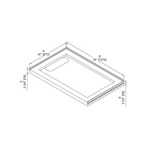 OVE Decors 54x32" Shower Base, White - size: 54 x 32, style: Side Drain