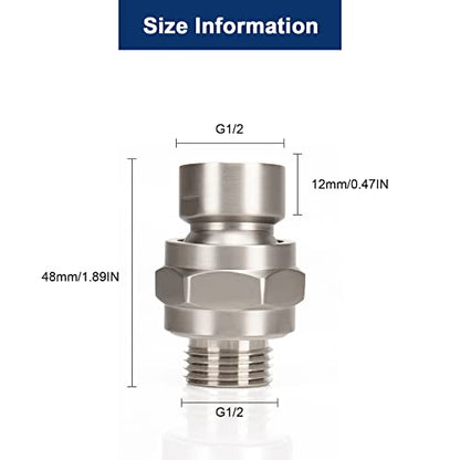 NearMoon Shower Head Swivel Ball Adapter - Solid Brass Shower Connector Ball Joint Adjustable Universal Shower Arm Extension Component (Brushed Nickel) - color: Brushed Nickel