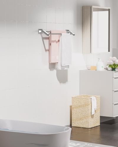Alise Double Bath Towel Bar, 28" Towel Racks for Bathroom, Brushed Nickel | SUS304 Stainless Steel Bathroom Towel Holder, Quick Drying Towel Hanger Towel Rod Wall Mounted, Useable Length 26.5" - color: Brushed Nickel, size: 28-Inch (2-Bars)