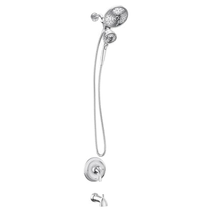 Moen Engage Magnetix 6-Function Handheld Showerhead and Rain Shower Head Combo, Tub and Shower Trim Kit with Valve, Handle, Tub Spout, Metal Hose, Chrome, 82304 - color: Chrome