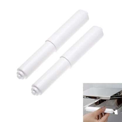 2 Pack White Toilet Paper Holder,Plastic Toilet Tissue Roll Holder Insert in Household Restaurant Toilet Replacement Roller Spring Loaded Rod - color: 2pcs-extended Version