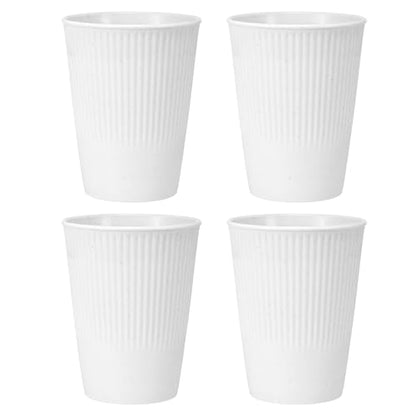 uxcell 4 Pcs Simple Toothbrush Cup, 3.3 x 3.3 x 4.2 Dishwasher Safe Bathroom Tumbler Reusable Plastic Cup Set for Storing Toothpaste Combs, White - color: White