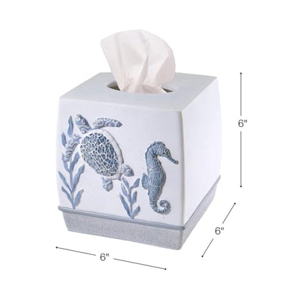 Avanti Linens - Tissue Box Cover, Coastal Home Decor, Caicos - size: Tissue Box Cover