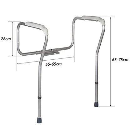 Free Standing Toilet Surround Frame, Adjustable Height Aluminium Bathroom Safety Frame Rail, Lightweight Non-Slip, for Assist Elderly Disabled Seat Support Bath
