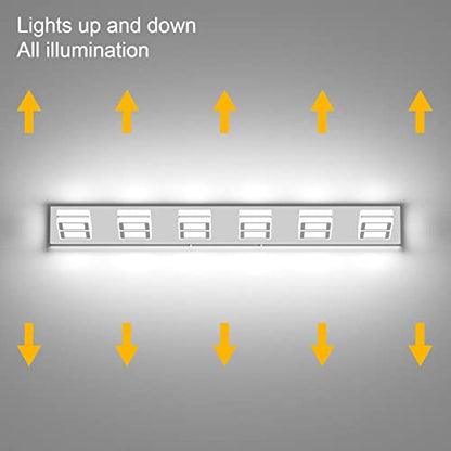 Ralbay Modern 6 Light Vanity Light Chrome Bathroom Vanity Lighting Fixtures Over Mirror Acrylic Up and Down Chrome Bathroom Wall Mounted Lights - color: Chrome, size: 6 Light