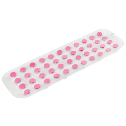 SereneLife Bubble Bath Mat - Cushioned Non-Slip Design with Suction Cups, Replacement Mat for SLBBMG100, Fully Submersible and Foldable Spa Bath Mat for Bathtubs 47.24"x14.17" (Pink)