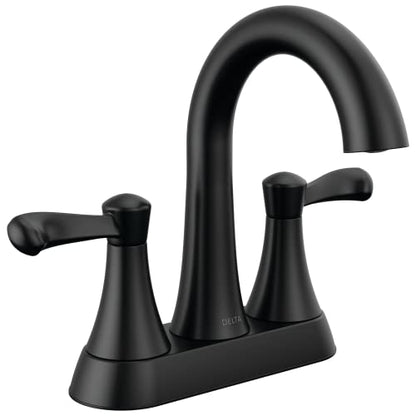 Delta 25897LF Esato 1.2 GPM Two Handle Centerset Bathroom Faucet with Push Pop-Up Drain Assembly - Matte Black - color: Matte Black