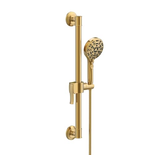 Gerber SteadyStyle 8-Spray Round Wall Bar Shower Kit with Hand Shower - color: Brushed Bronze
