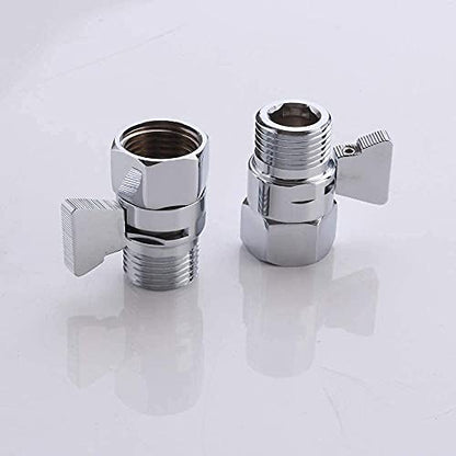 AZOS Double Shower Head with Shut-Off Valve, Bathathroom High Pressure Dual Fixed Rain Shower Head Combo with Brass Dual Outlet Manifold, Adjustable 5 Function Showerhead Chrome - color: Chrome