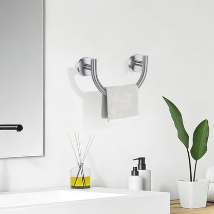Brushed Nickel Smiley Face Towel Ring Bathroom Hand Towel Holder Stainless Steel Wall-Mounted Bathroom Hardware Accessories Towel Rack - color: Brushed Nickel