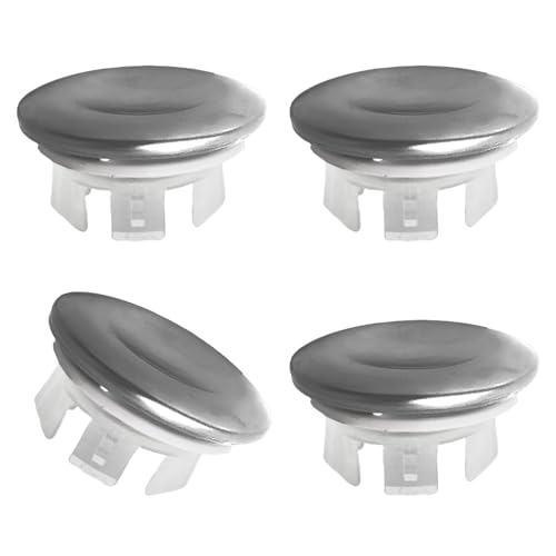 4 Pack Stainless Steels Sink Trim Overflow Covers,2-Layer Basin Sink Overflow Rings Round Hole Insert in Cap,Sink Over flow Cover Hole Insert Cap for Kitchen Bathroom - style: 2-layer Concave