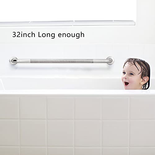 Rockgoya Shower Grab Bar, 2 Pack 32 Inch Bathroom Grab Bar, 304 Stainless Steel 1.25" Diameter Anti-Slip Handicap Grab Bar Support Shower Rail Senior Handrail Shower Safety Bar Handle - size: 32 Inch