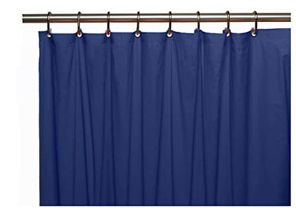 Venice Elegant Home Heavy Duty Vinyl Shower Curtain Liner with 12 Metal Grommets (Navy Blue) - color: Navy Blue