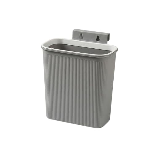 Wall-Mounted Trash Can, Compact 1.06 Gallon Waste Bin for Kitchen Cabinet or Bathroom, Space-Saving PP Plastic Disposal Unit (1 PC) - color: Gray