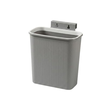 Wall-Mounted Trash Can, Compact 1.06 Gallon Waste Bin for Kitchen Cabinet or Bathroom, Space-Saving PP Plastic Disposal Unit (1 PC) - color: Gray