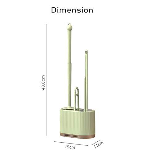 Basaza Toilet Brush and Holder Set Toilet Bowl Cleaning Brush and Holder for Bathroom 4 in 1 Light Green Toilet Bowl Cleaner Brushes & Holders Floor Standing or Wall Mounted - color: Light Green 4 in 1 Toilet Brush Set