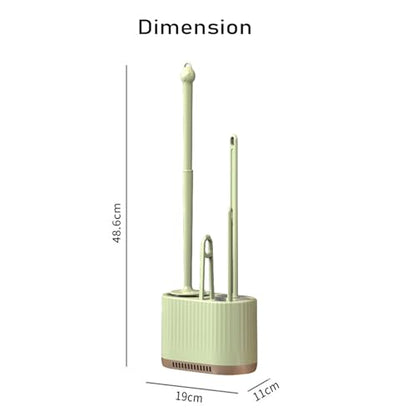 Basaza Toilet Brush and Holder Set Toilet Bowl Cleaning Brush and Holder for Bathroom 4 in 1 Light Green Toilet Bowl Cleaner Brushes & Holders Floor Standing or Wall Mounted - color: Light Green 4 in 1 Toilet Brush Set