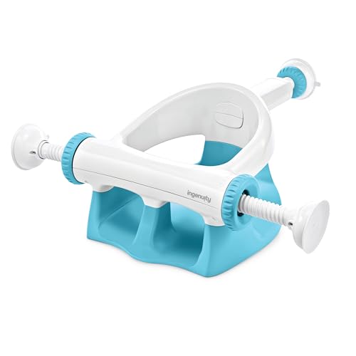 Ingenuity My Bath Seat for Sit-Up Baby Bathing, Sure & Secure Suction Cups, ASTM Safety Tested & Approved, Backrest for Assisted Sitting, Easy Setup & Storage, Aqua - color: Aqua