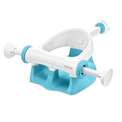 Ingenuity My Bath Seat for Sit-Up Baby Bathing, Sure & Secure Suction Cups, ASTM Safety Tested & Approved, Backrest for Assisted Sitting, Easy Setup & Storage, Aqua - color: Aqua