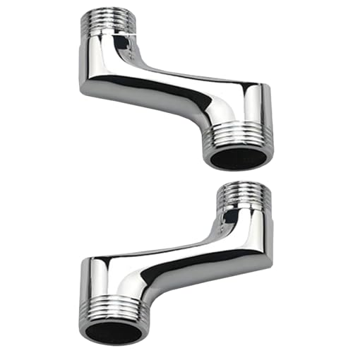 2Pcs Shower Head Adapter, Brass Shower Head Extender, Adjustable Swivel Arm, 1/2 3/4 Offset Connection, Excentric Toilet Connection Extender