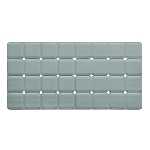 Webos Silicone Bath Mat with Suction Cups – Non-Slip Foldable Bathtub & Shower Mat, Durable & Quick-Dry Safety Tub Mat with Large Drain Holes for Families 28"x 14" Grey - color: Grey, size: 28" x 14" (Rectangular)