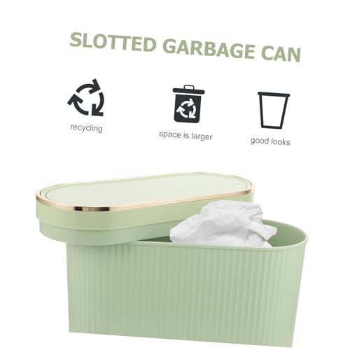 Alipis Sleek Slim Trash Can with Lid for Bathroom Bedroom and Kitchen Stylish Narrow Waste Basket for Spaces Odor-Blocking Design Easy to Clean for Home Decor