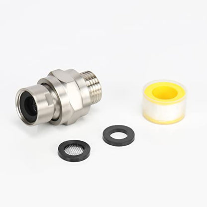 NearMoon Shower Head Swivel Ball Adapter - Solid Brass Shower Connector Ball Joint Adjustable Universal Shower Arm Extension Component (Brushed Nickel) - color: Brushed Nickel