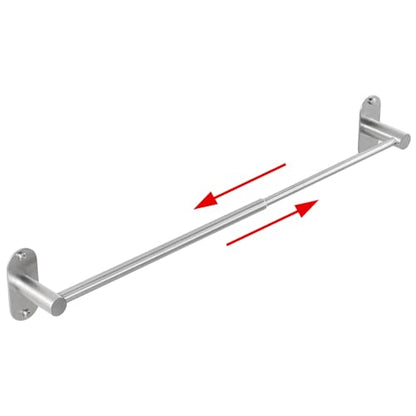 HITSLAM Self Adhesive and Screw Mounted Towel Bar, Adjustable 13.4-24 Inch Wall Mount Towel Holder, SUS304 Stainless Steel Bathroom Towel Rack, Brushed Nickel - color: Brushed Nickel