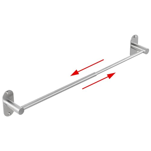 HITSLAM Self Adhesive and Screw Mounted Towel Bar, Adjustable 13.4-24 Inch Wall Mount Towel Holder, SUS304 Stainless Steel Bathroom Towel Rack, Brushed Nickel - color: Brushed Nickel