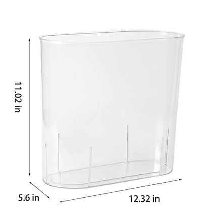 Small Trash Can Slim Garbage Can 3 Gallon Waste Basket, Clear and Green | Trash Bin Container for Bathroom, Bedroom, Living Room, Kitchen, Under Desk, Office, Colleg Dorm - color: Clear and Green