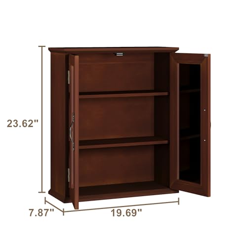 ChooChoo Bathroom Wall Cabinet, Medicine Cabinet with Acrylic Doors, Wall Mounted Over The Toilet Storage Cabinet with Adjustable Shelves for Bathroom, Kitchen, and Laundry Room, Walnut - color: Walnut