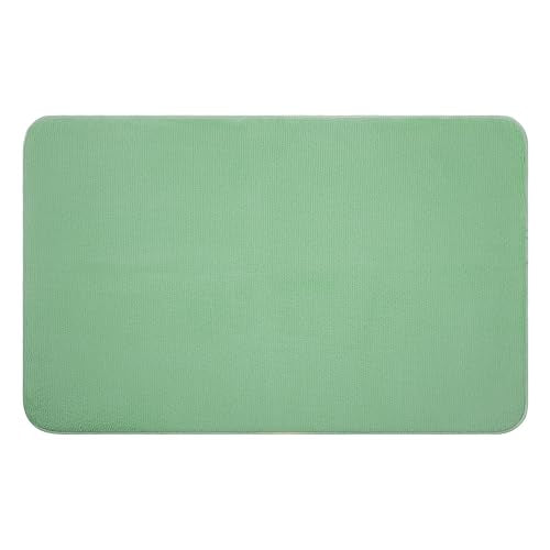 American Soft Linen 21x32 Fluffy Foamed Slip Reducer Bath Rug, Machine Washable Area Bath Mat Rugs for Bathroom, Sage - color: Sage Green, style: 21x32" Fluffy Foamed Bath Mat