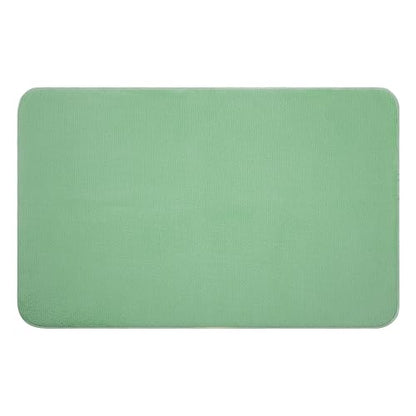 American Soft Linen 21x32 Fluffy Foamed Slip Reducer Bath Rug, Machine Washable Area Bath Mat Rugs for Bathroom, Sage - color: Sage Green, style: 21x32" Fluffy Foamed Bath Mat