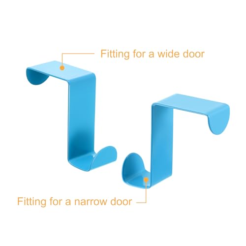 uxcell Over The Door Hooks,2pcs - Stainless Steel Door Hangers Hooks, S-Shaped Double Hooks for Hanging Clothes, Hats, Towels (Blue) - color: Blue