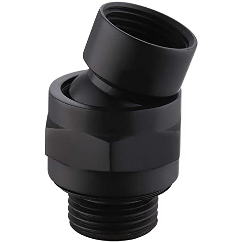 Brass Shower Ball Joint Connector, Biveah Black Shower Arm Swivel Adapter for Shower Head, KSB010B - color: Black