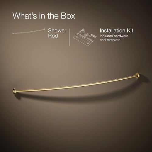 KOHLER K-9351-2MB Expanse Curved Shower Rod, Contemporary Design, Adjustable Fit 60-76", Vibrant Brushed Moderne Brass - color: Vibrant Brushed Moderne Brass
