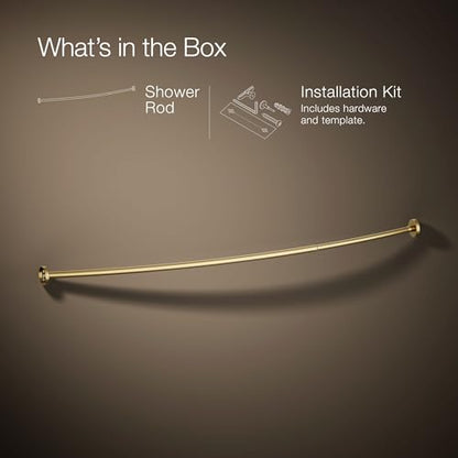 KOHLER K-9351-2MB Expanse Curved Shower Rod, Contemporary Design, Adjustable Fit 60-76", Vibrant Brushed Moderne Brass - color: Vibrant Brushed Moderne Brass