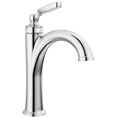 Delta Woodhurst Chrome Bathroom Faucet 1 Hole, Single Hole Bathroom Sink Faucet for Vanity, Metal Push-Pop Drain Assembly, Chrome 532-MPU-DST - color: Chrome