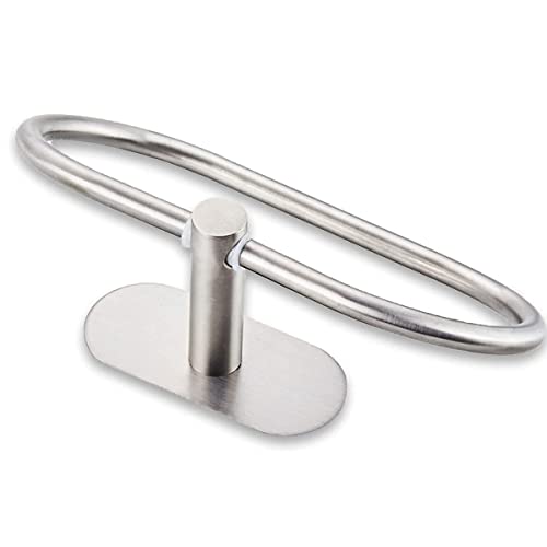 Towel Ring Self Adhesive No Drill Hand Towel Holder for Bathroom SUS 304 Stainless Steel Brushed Nickel Towel Rack(Silvery)
