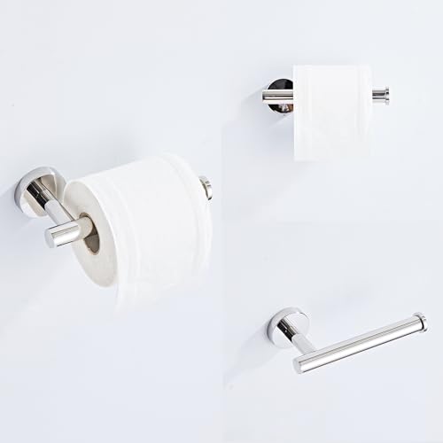 Chrome Bathroom Hardware Set 5 Piece with Towel Racks for Bathroom, SUS304 Stainless Steel Bath Towel Bar Set, 24 Inch Wall Mounted Accessories Kit… - color: Chrome