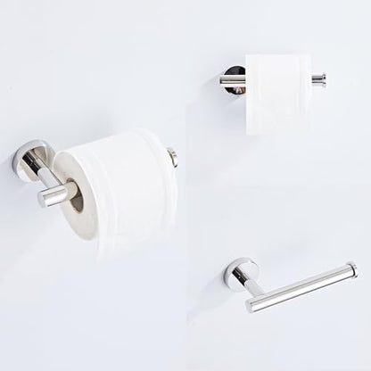 Chrome Bathroom Hardware Set 5 Piece with Towel Racks for Bathroom, SUS304 Stainless Steel Bath Towel Bar Set, 24 Inch Wall Mounted Accessories Kit… - color: Chrome