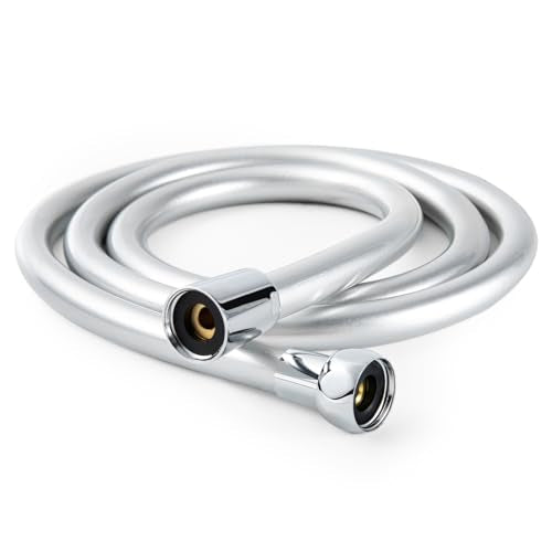OFFO Ultra-Flex Shower Hose, 48 in Premium RV PVC Handheld Shower Head Hose Flex Hoses Extension with Brass Insert and Nut for Bathing Pet Bathing, Silver Gray - color: Silver Gray, size: 48 in