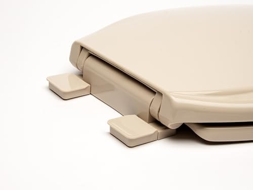 2Q1R6-30 Builder Grade Slow Close Plastic Toilet Seat with Vari-Adjust Lok-Down R'N'C Hinge and Quik-Lok Mounting Hardware, Round, Fawn Beige - color: Fawn Beige, style: Round