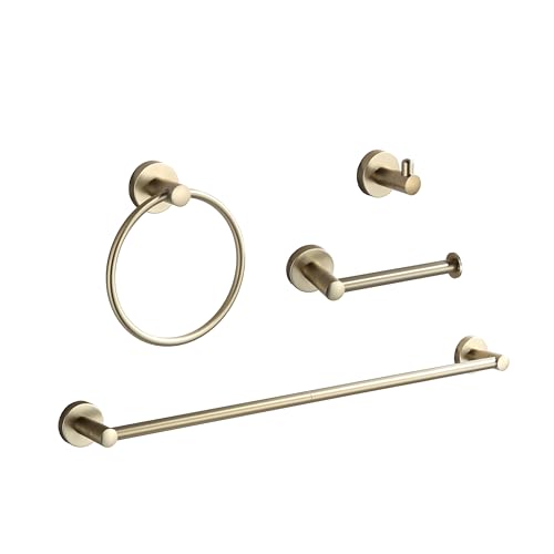 BGL Bathroom Accessory Set Brushed Gold 4 Pieces Towel Rack Set - color: Brushed Gold, size: 4 PIECES