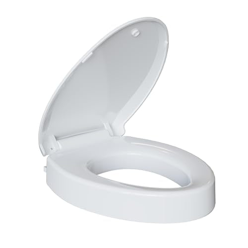 Raised Toilet Seat for Seniors, Elongated Elevated Toilet Seat with Soft Close Lid, Quick Release & Easy Installation, Easy to Clean - Ideal for Elderly, White - style: Raised Toilet Seat
