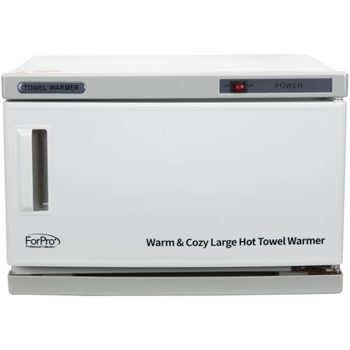 ForPro Warm & Cozy Hot Towel Warmer, Large 16L Capacity Cabinet, Stainless Steel Rack, White - size: Large 16L